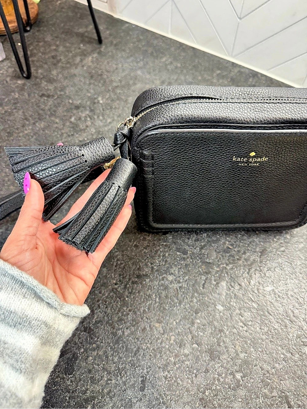 Kate Spade Black Leather Crossbody Bag
